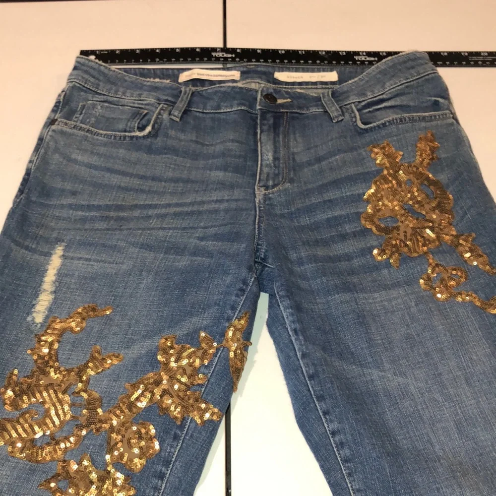 Pilcro and the Letterpress Blue Jeans with Gold Accents - Picture 5 of 15